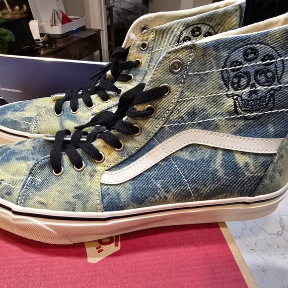 Vans Sk8-Hi Tapered Olive Denim Embroidery Skull Men's Size 12 BRAND NEW - Picture 3 of 12